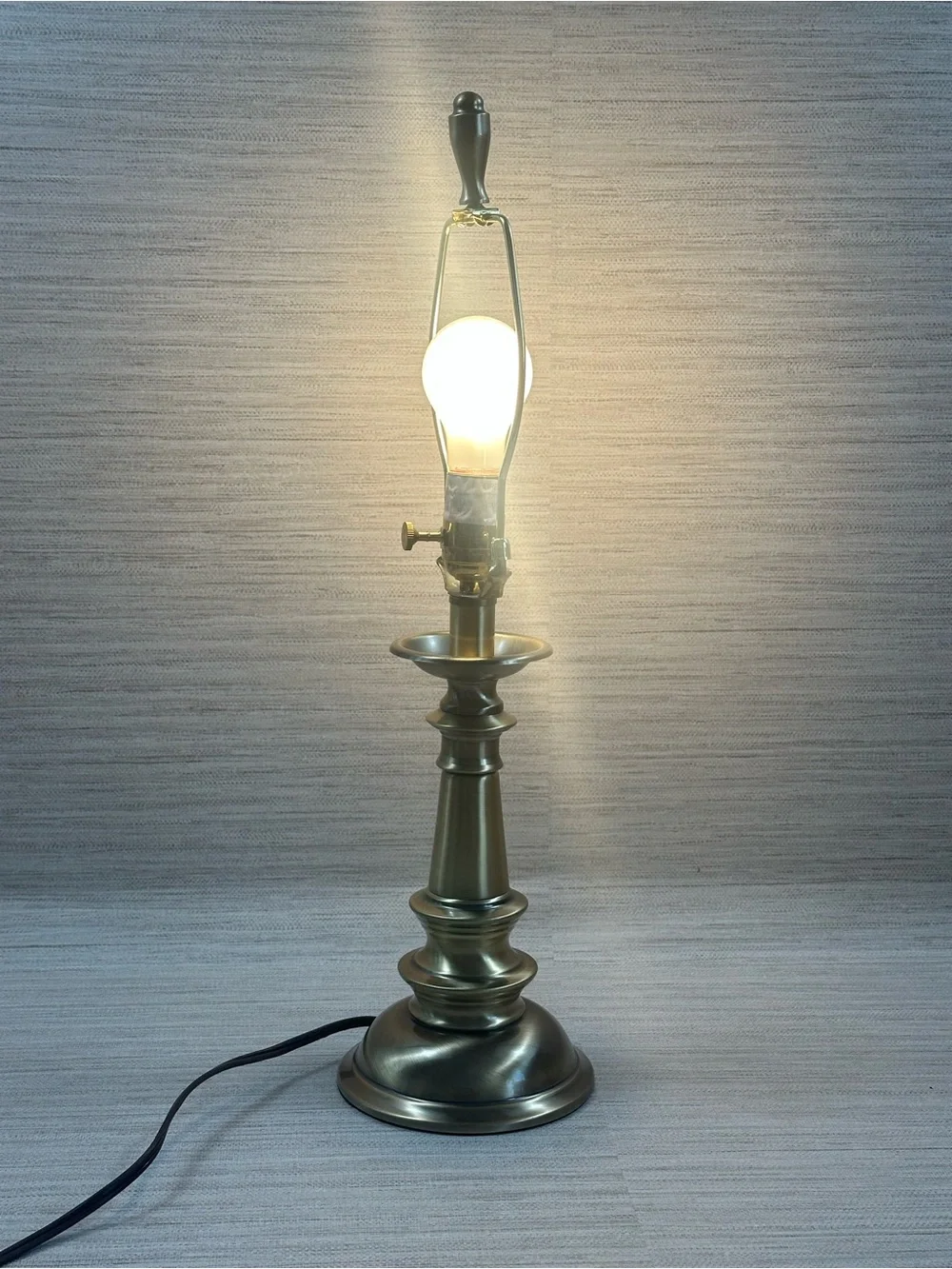 Vintage Stiffel Brushed Brass Table Lamp 22” Mid Century Cottagecore